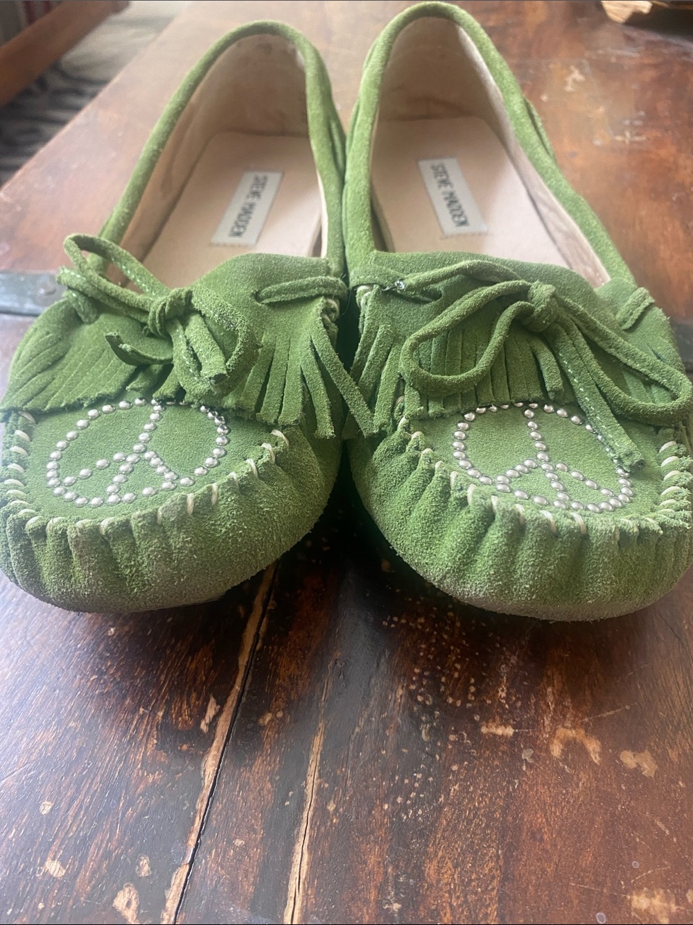 Steve Madden leather Suede Peace Moccasins Sz 6.5 loafer - Picture 8 of 9